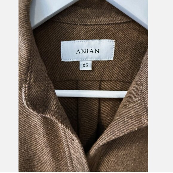 ANIAN Cotton Blend Brown Button Front Long Sleeve Shirt Made in Canada Women XS - Picture 3 of 8